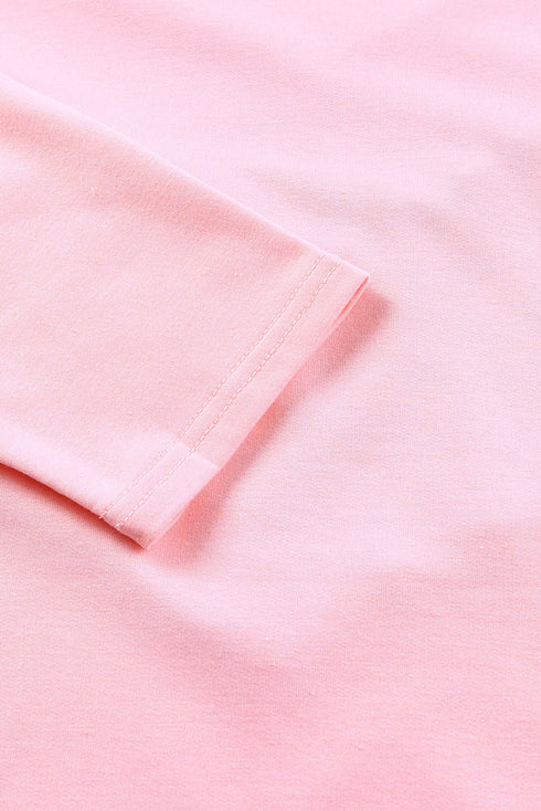 Pink Plus Size Taupe Chevron Hooded Top