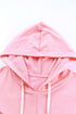 Pink Plus Size Taupe Chevron Hooded Top