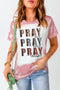 Pink Pray Leopard Tie Dye Short Sleeve Graphic Tee