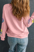 Pink Sequined Bunny Egg Easter Day Pullover Sweatshirt