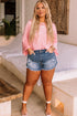 Pink Smocked Dolman Sleeve Plus Size Flowy Top