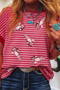 Pink Stripe Sequin Crawfish Crewneck T Shirt