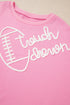 Pink Touch Down Rugby Football Embroidered Plus Size Sweatshirt