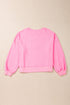 Pink Touch Down Rugby Football Embroidered Plus Size Sweatshirt