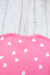 Pink Valentine Heart Print Long Sleeve Tee and Shorts Lounge Set