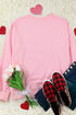 Pink Valentines Sweet Drinking Graphic Print Sweatshirt
