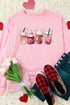Pink Valentines Sweet Drinking Graphic Print Sweatshirt