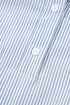Pinstripe Shirt Collar Smocked Cuff Long Sleeve Blouse
