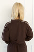 Piping Trim Mock Neck Relaxed Pullover Pant Set