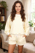 Plaid Baggy Pullover Drawstring Casual Short Set