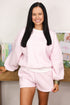 Plaid Baggy Pullover Drawstring Shorts Coordinated Two Piece Set