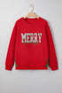 Plaid Block Letter Graphic Crew Neck Pullover Sweatshirt