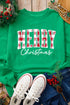 Plaid Block Letter Graphic Crew Neck Sweatshirt