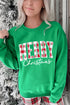 Plaid Block Letter Graphic Crew Neck Sweatshirt