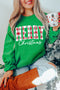 Plaid Block Letter Graphic Crew Neck Sweatshirt