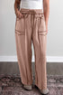 Plaid Border Trim Drawstring Elastic Waist Shift Lounge Pants