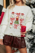 Plaid Bow And Tree Graphic Pullover Sweatshirt