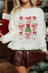 Plaid Bow And Tree Graphic Pullover Sweatshirt