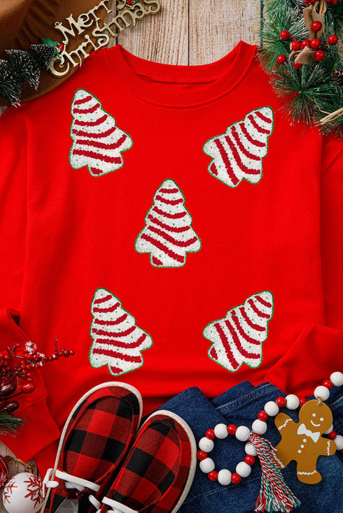 Plaid Bow Graphic Ribbed Knit Pullover Sweater