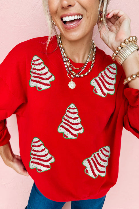 Plaid Bow Graphic Ribbed Knit Pullover Sweater