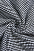 Plaid Bow Ruffled Half Sleeve Round Neck Blouse