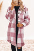 Plaid Button-Down Flap Pocket Long Shacket