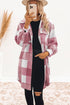 Plaid Button-Down Flap Pocket Long Shacket