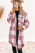 Plaid Button-Down Flap Pocket Long Shacket