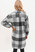 Plaid Button-Down Flap Pocket Long Shacket