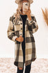 Plaid Button-Down Flap Pocket Long Shacket