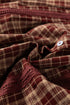 Plaid Button Front Eyelet Detail Long Sleeve Blouse