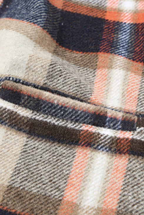 Plaid Button Up Lapel Jacket