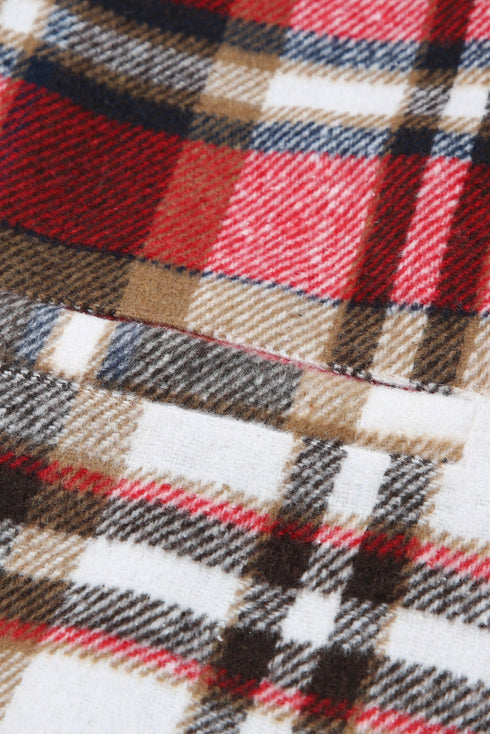 Plaid Button Up Lapel Jacket