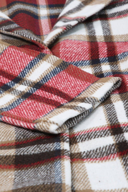 Plaid Button Up Lapel Jacket