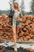 Plaid Button Up Long Sleeve Shift Silhouette Shacket