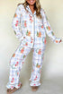 Plaid Cartoon Print Shirt Top And Pants Lounge Set