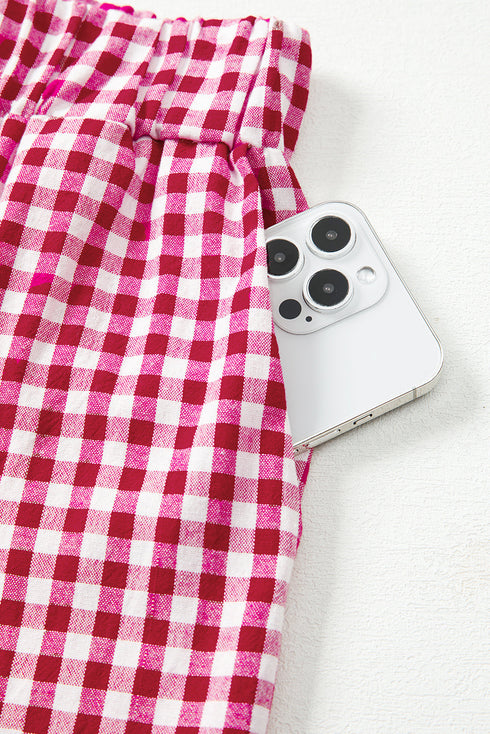 Plaid Casual Wide Leg Southern Belle Cotton Trousers