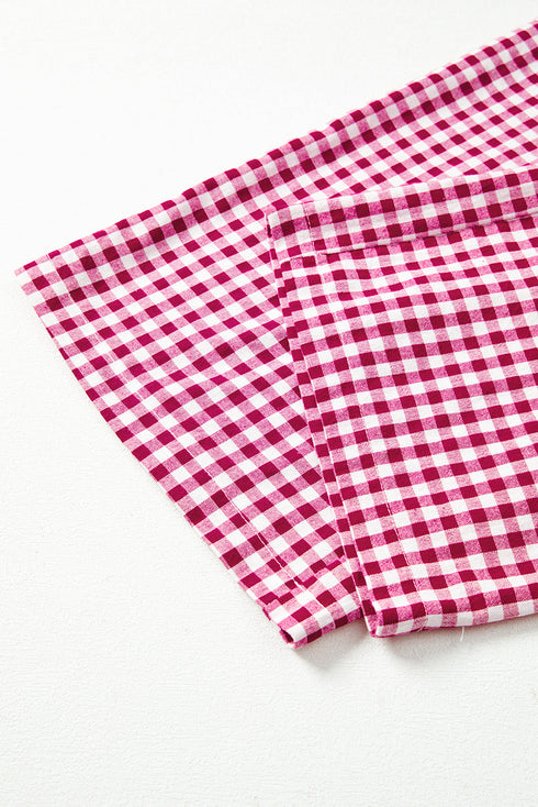 Plaid Casual Wide Leg Southern Belle Cotton Trousers
