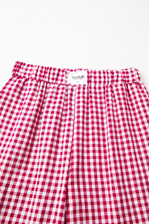 Plaid Casual Wide Leg Southern Belle Cotton Trousers