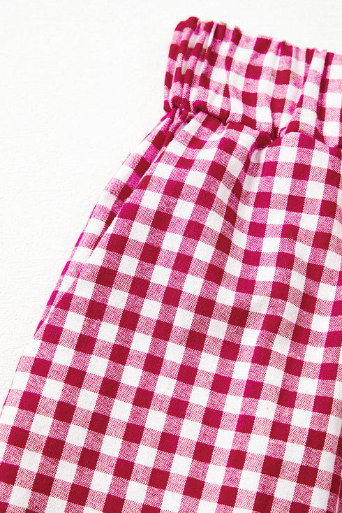 Plaid Casual Wide Leg Southern Belle Cotton Trousers