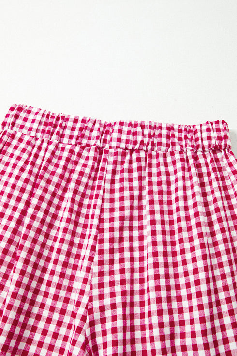 Plaid Casual Wide Leg Southern Belle Cotton Trousers