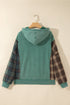 Plaid Check Pattern Hooded Grunge Inspired Layering Hoodie