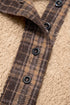 Plaid Collar Button Front Fleece Pullover Sweatshirt
