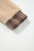 Plaid Collar Button Front Fleece Pullover Sweatshirt