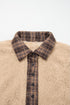 Plaid Collar Button Front Fleece Pullover Sweatshirt