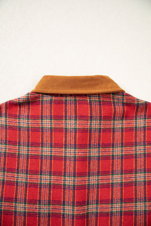 Plaid Collared Button Detail Southern Belle Shacket