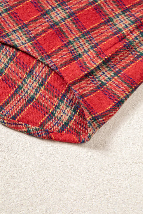 Plaid Collared Button Detail Southern Belle Shacket