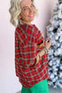Plaid Collared Button Detail Southern Belle Shacket