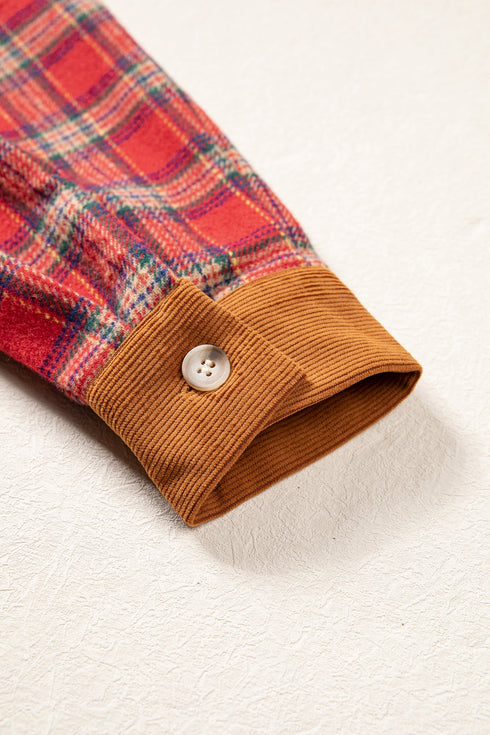 Plaid Collared Button Detail Southern Belle Shacket