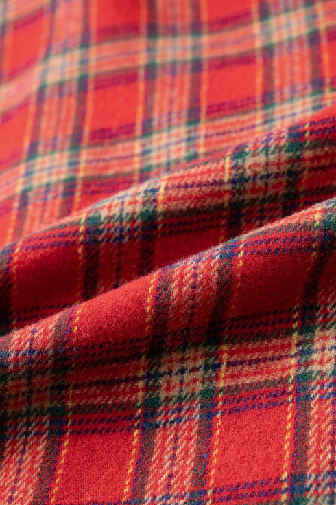 Plaid Collared Button Detail Southern Belle Shacket